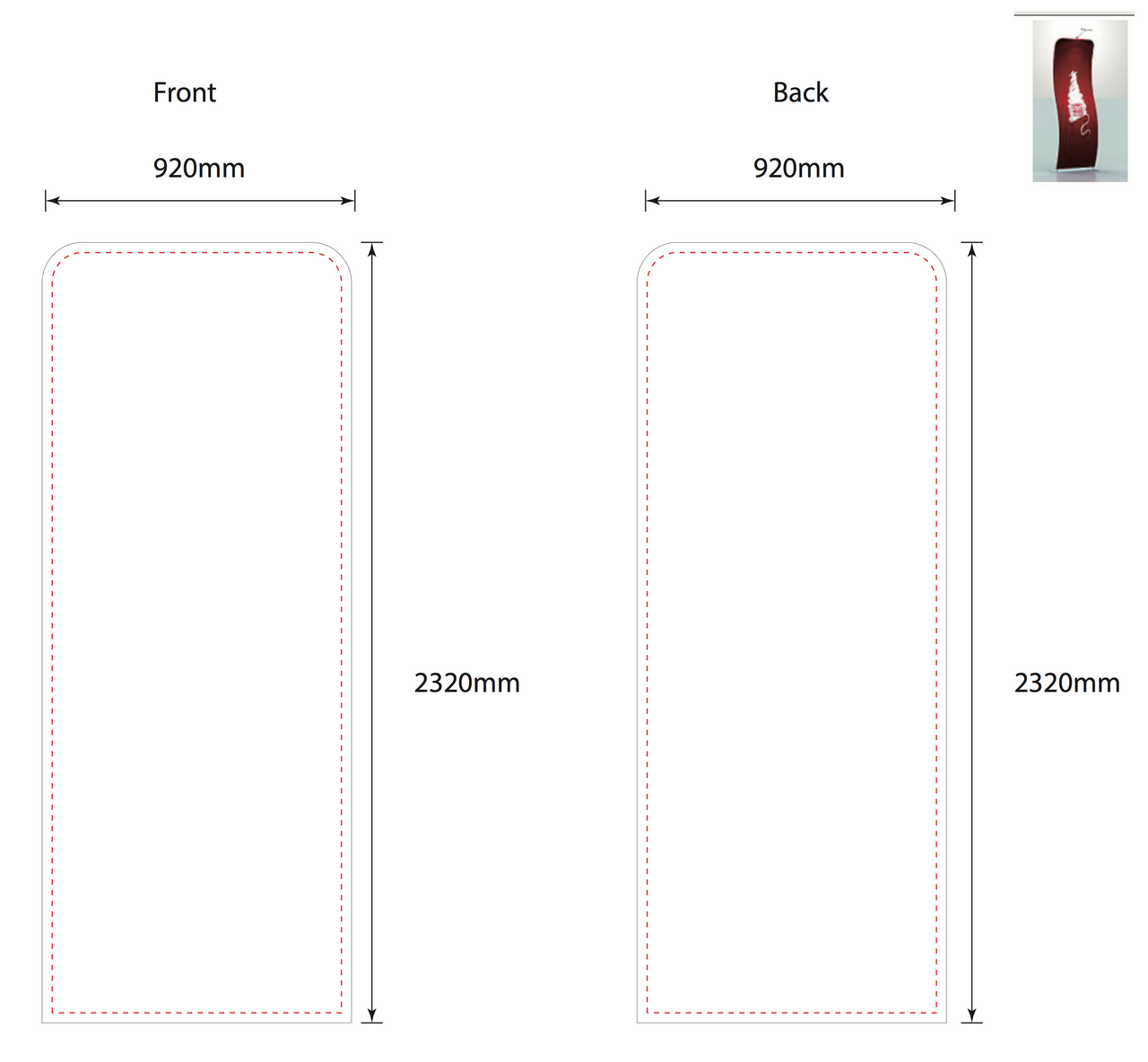S Shape Mono 36" x 90" Double Sided Graphic Only - FREE SHIPPING