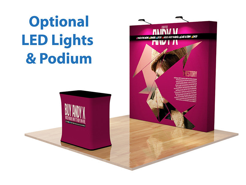 8' Straight Fabric PopUp - Hardware and Graphic