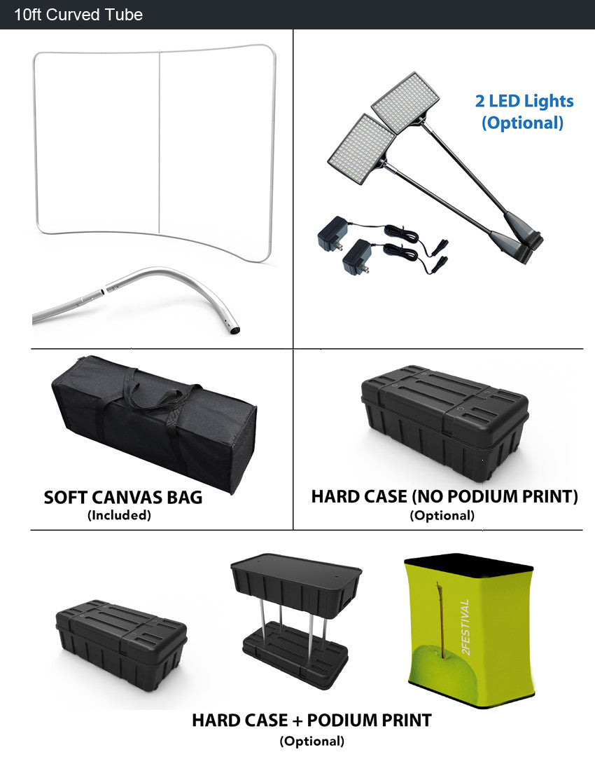 FTD 10 ' Curved - Double Sided Hardware + Graphic + Carry Case