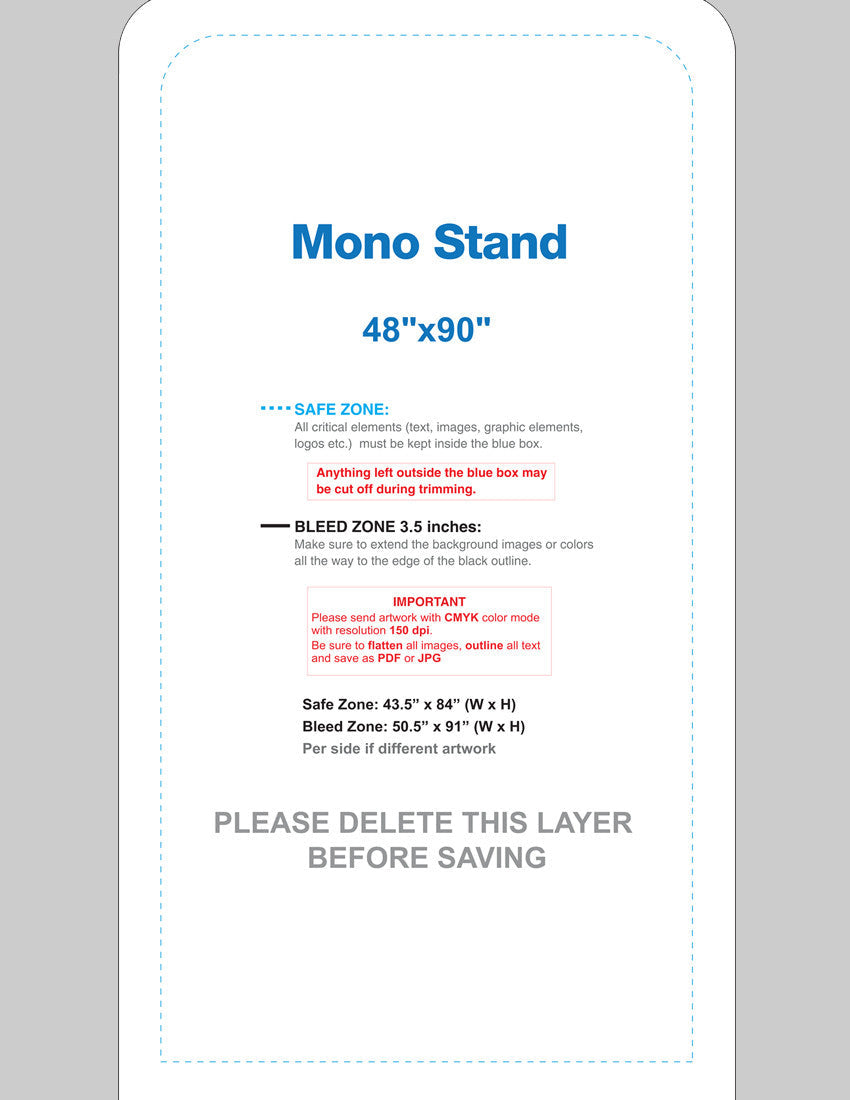 Mono 48" x 90" Double Sided Graphic Only -FREE SHIPPING