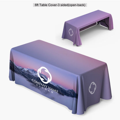 6' Table Throw - 3 Sided OPEN BACK