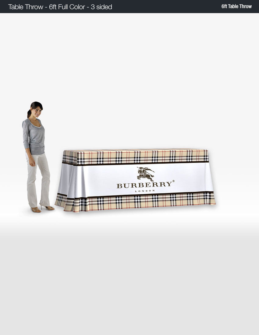 6' Table Throw - 3 Sided OPEN BACK