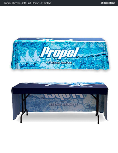 8' Table Throw - 3 Sided OPEN BACK