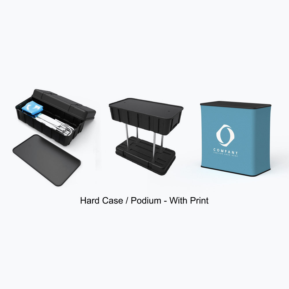 Hard Case Podium With Fabric Graphic FULL PACKAGE