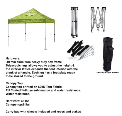 Canopy 10' - Full Package Dye Sub FREE SHIPPING