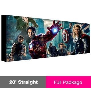 20' Straight Fabric PopUp - Hardware and Graphic