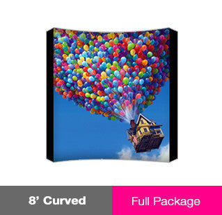 8' Curved Fabric PopUp - Hardware and Graphic