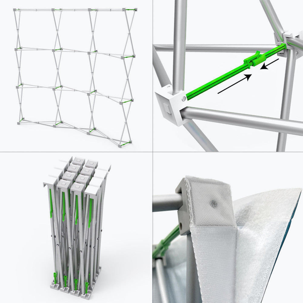 8' Straight Fabric PopUp - Hardware