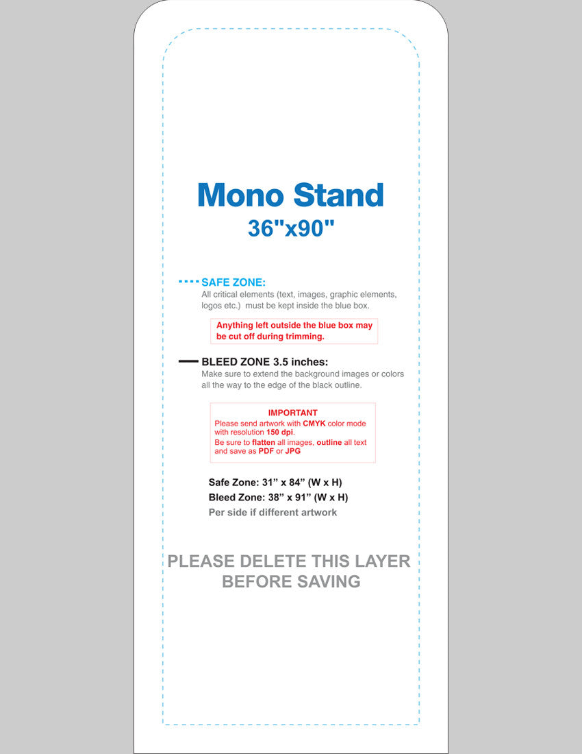 Mono 36" x 90" Double Sided Graphic Only - FREE SHIPPING