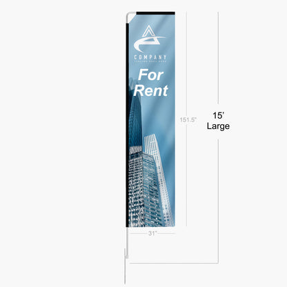 Rectangle Flag - Large 15FT Double Sided