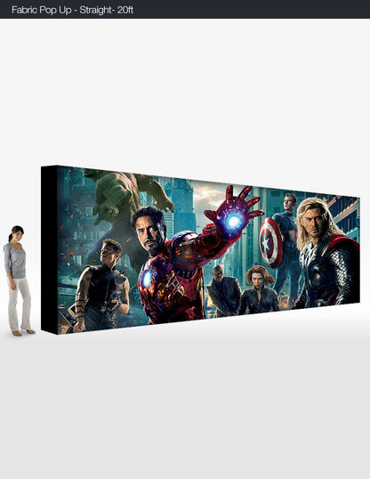 20' Straight Fabric PopUp - Hardware and Graphic