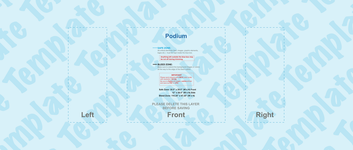 Hard Case Podium With Fabric Graphic FULL PACKAGE