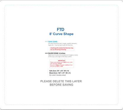 FTD 8 ' Curved - Single Sided Hardware + Graphic + Carry Case