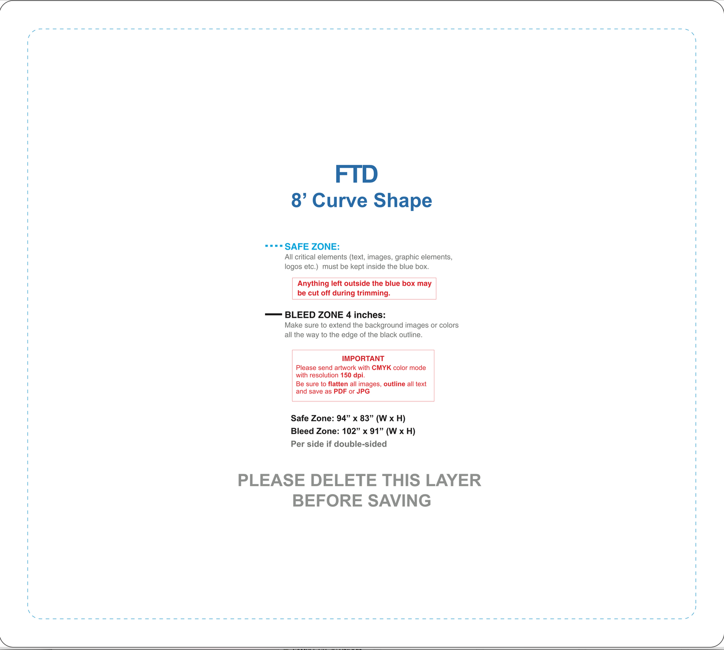 FTD 8' Curved - Double Sided - Graphic Only