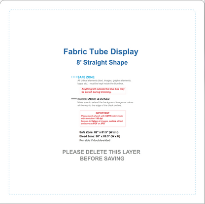FTD 8 ' Straight - Double Sided Hardware + Fabric + Carry Case