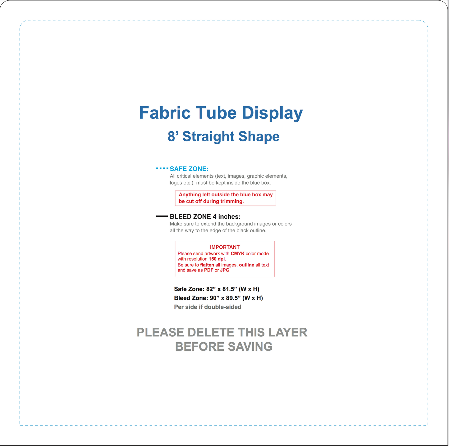 FTD 8 ' Straight - Single Sided - Graphic Only