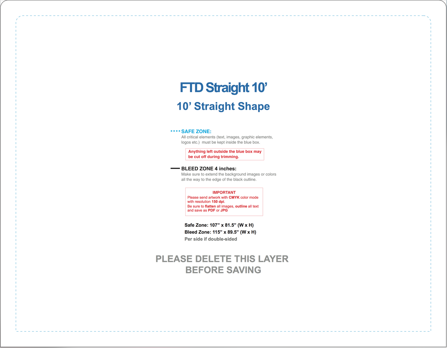 FTD 10 ' Straight - Single Sided Hardware + Fabric + Carry Case