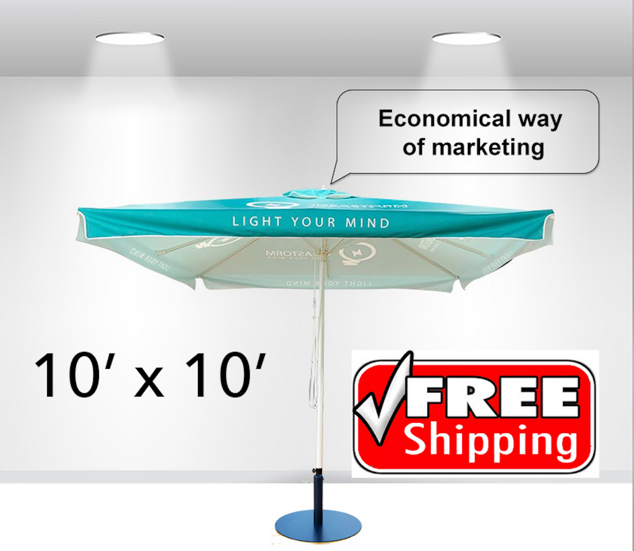 Square with Valence Umbrella 10'