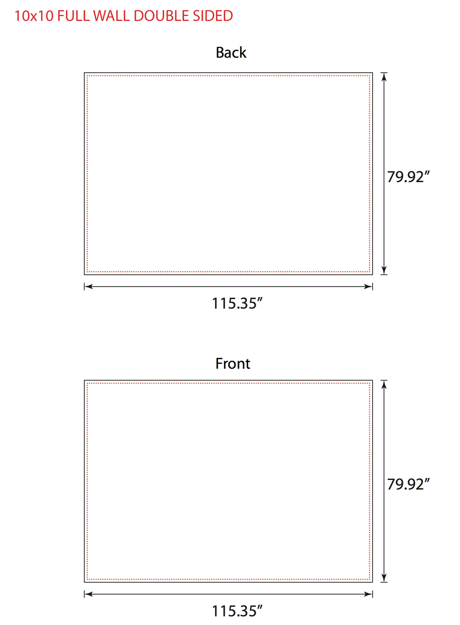 Package B2 - Canopy 10x10 with Double Sided Backwall and 2 Half Walls - FREE  SHIPPING
