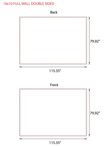 Package B2 - Canopy 10x10 with Double Sided Backwall and 2 Half Walls - FREE  SHIPPING