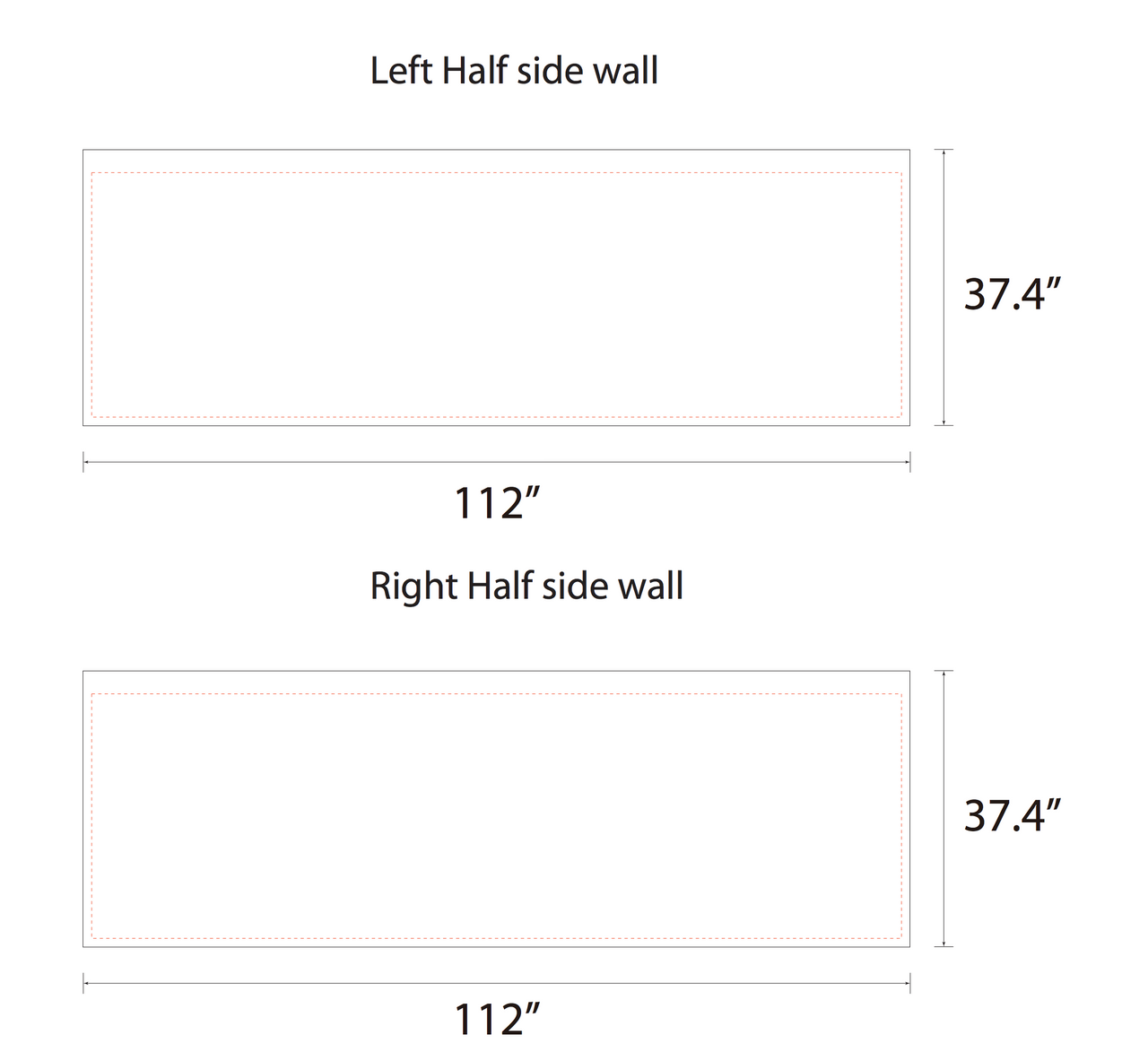 10' Single Sided Half Side Walls (No Canopy) 1 Pair FREE SHIPPING
