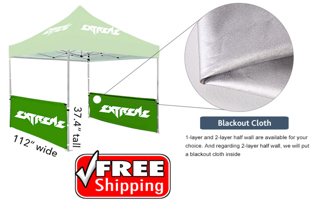 10' Double Sided Half Side Walls (No Canopy) 1 Pair FREE SHIPPING