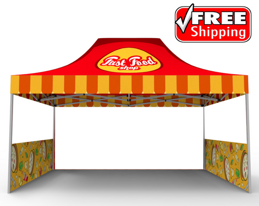 Package C2 - Canopy 10'x15' with Double Sided Half Walls- FREE SHIPPING