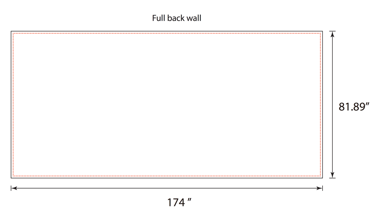 15'  Double Sided Full Backwall Only (No Hardware) FREE SHIPPING