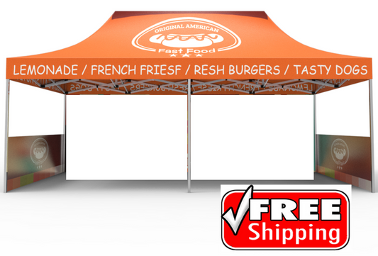 Package C - Canopy 10'x20' Single Sided 1 Pair Half Walls- FREE SHIPPING