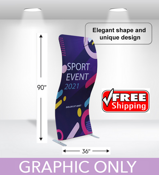 S Shape Mono 36" x 90" Double Sided Graphic Only - FREE SHIPPING