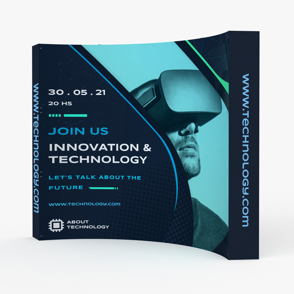 10' Curved Fabric PopUp - Hardware and Graphic