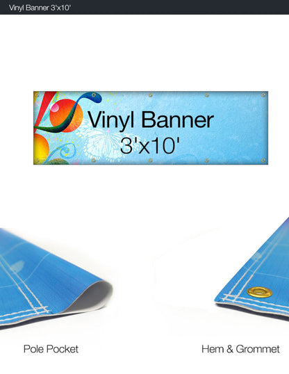 Vinyl Banner 3'x10' outdoor