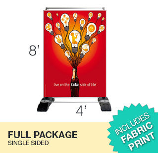 Outdoor Banner Wall 4' x 8' - SINGLE SIDED - Hardware + graphic + Carry Bag