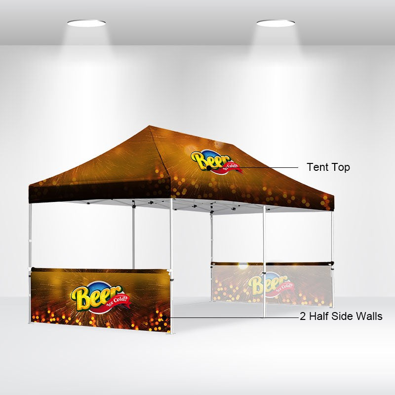 Package C - Canopy 10'x20' Single Sided 1 Pair Half Walls- FREE SHIPPING