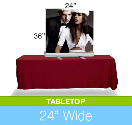 Econo 24" Tabletop (Vinyl) Full Package Hardware + Print + Carry Bag