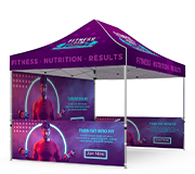 Package B2 - Canopy 10x15 with Double Sided Backwall and 2 Half Walls - FREE  SHIPPING