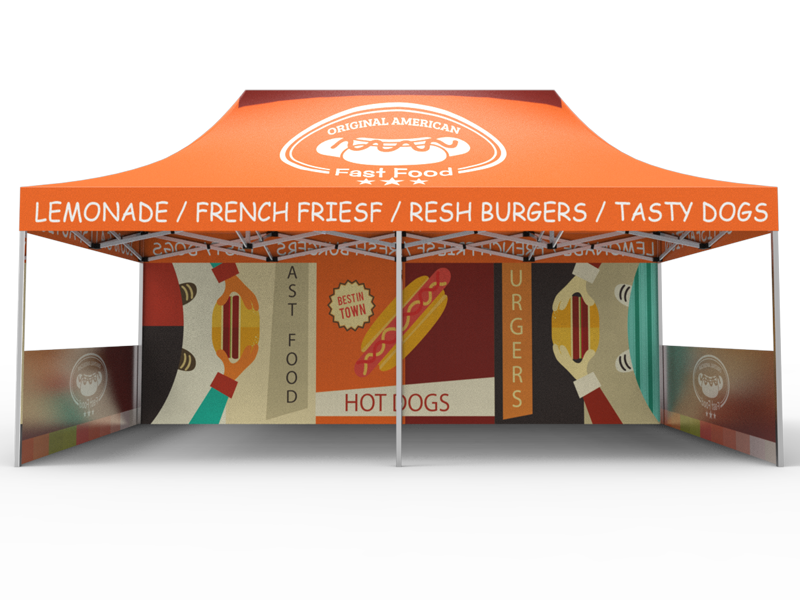Package B2 - Canopy 10x20 with Double Sided Full Wall  & 2 Double Sided Half Walls - FREE GROUND SHIPPING