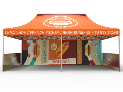 Package B2 - Canopy 10x20 with Double Sided Full Wall  & 2 Double Sided Half Walls - FREE GROUND SHIPPING