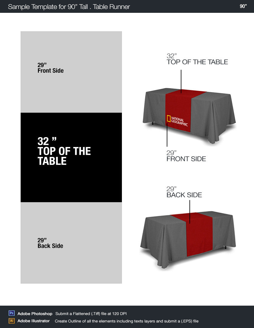 Table Runner 30" x 90" Full Color Dye Sub Print