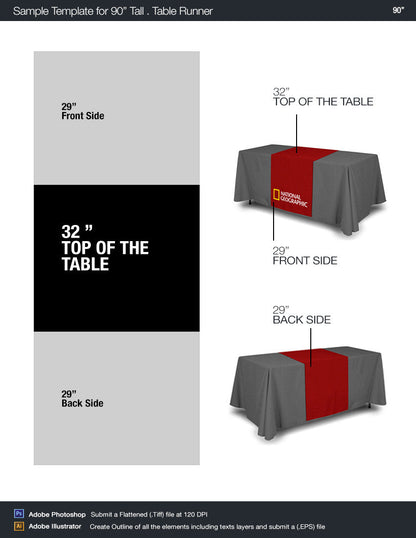 Table Runner 30" x 90" Full Color Dye Sub Print