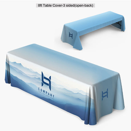 8' Table Throw - 3 Sided OPEN BACK