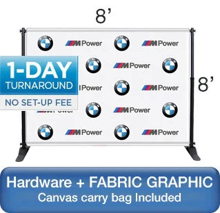 STEP AND REPEAT BACK DROP - 8'X8' - FULL PACKAGE