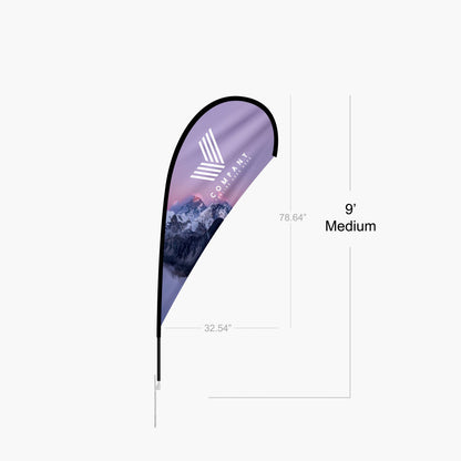 Teardrop - Medium 9FT Double Sided