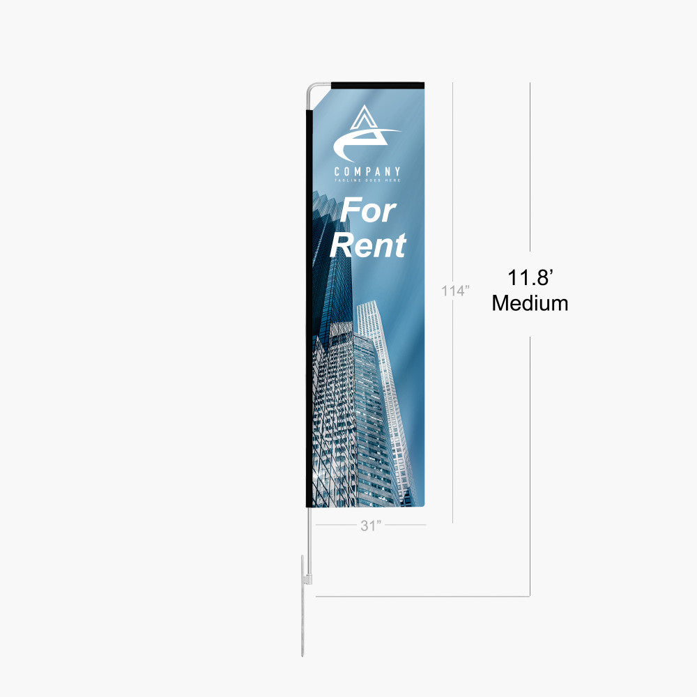 Rectangle Flag - Medium 11.8FT Single Sided